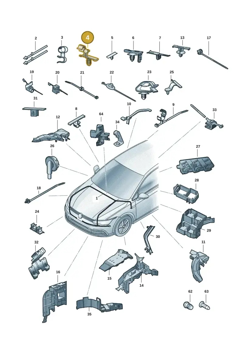 N90681401 — Volkswagen Golf (2019-2025) diagram 5h0971081, position 4