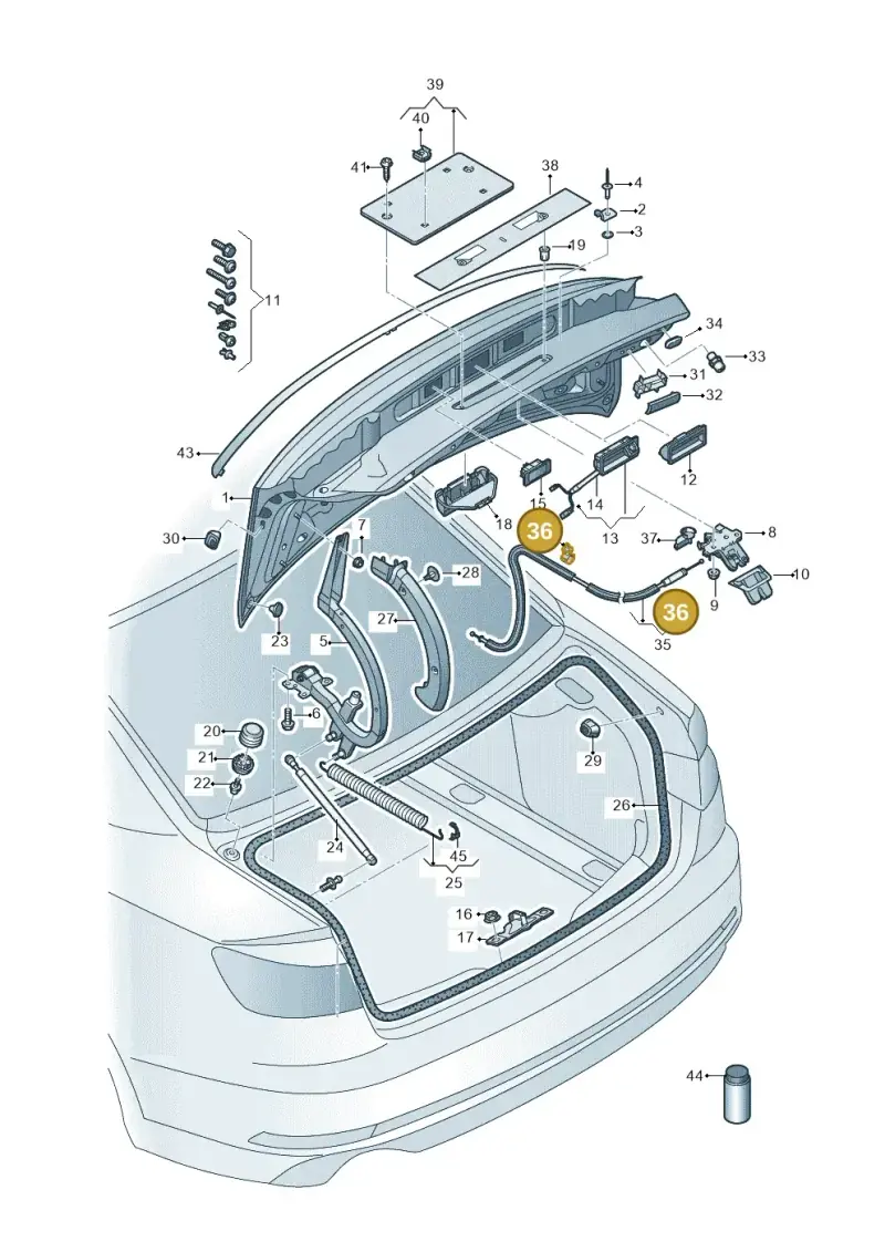 N90681401 — Audi A4 (2015-2025) diagram 849827000, position 36