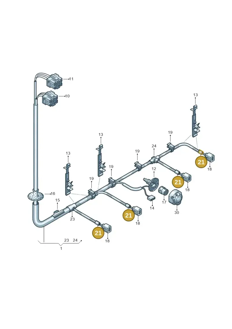 N90681901 — Volkswagen Caravelle (2015-2019) diagram 410972850, position 21