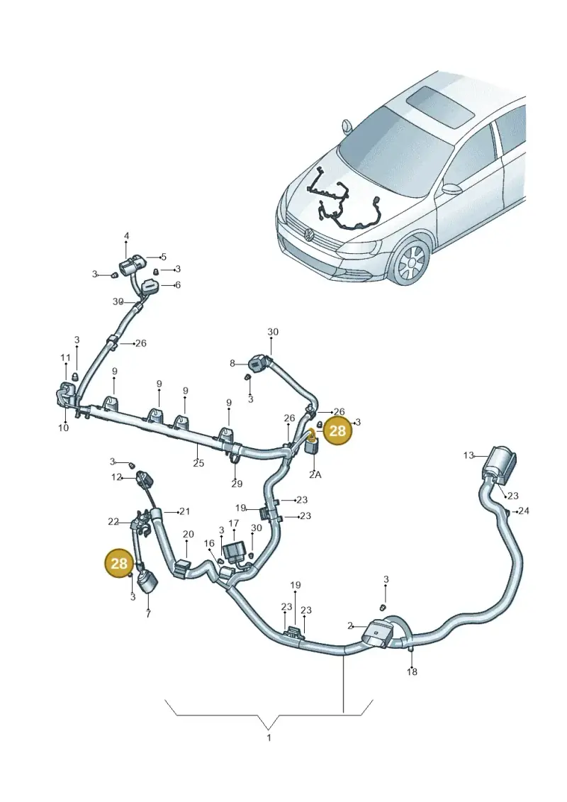 N90681901 — Volkswagen Jetta (2014-2017) diagram 789971010, position 28