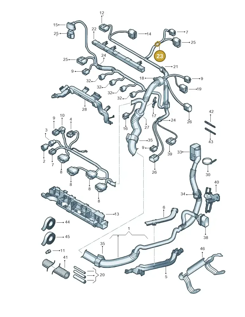 N90682001 — Volkswagen Polo (2012-2014) diagram 747971180, position 23