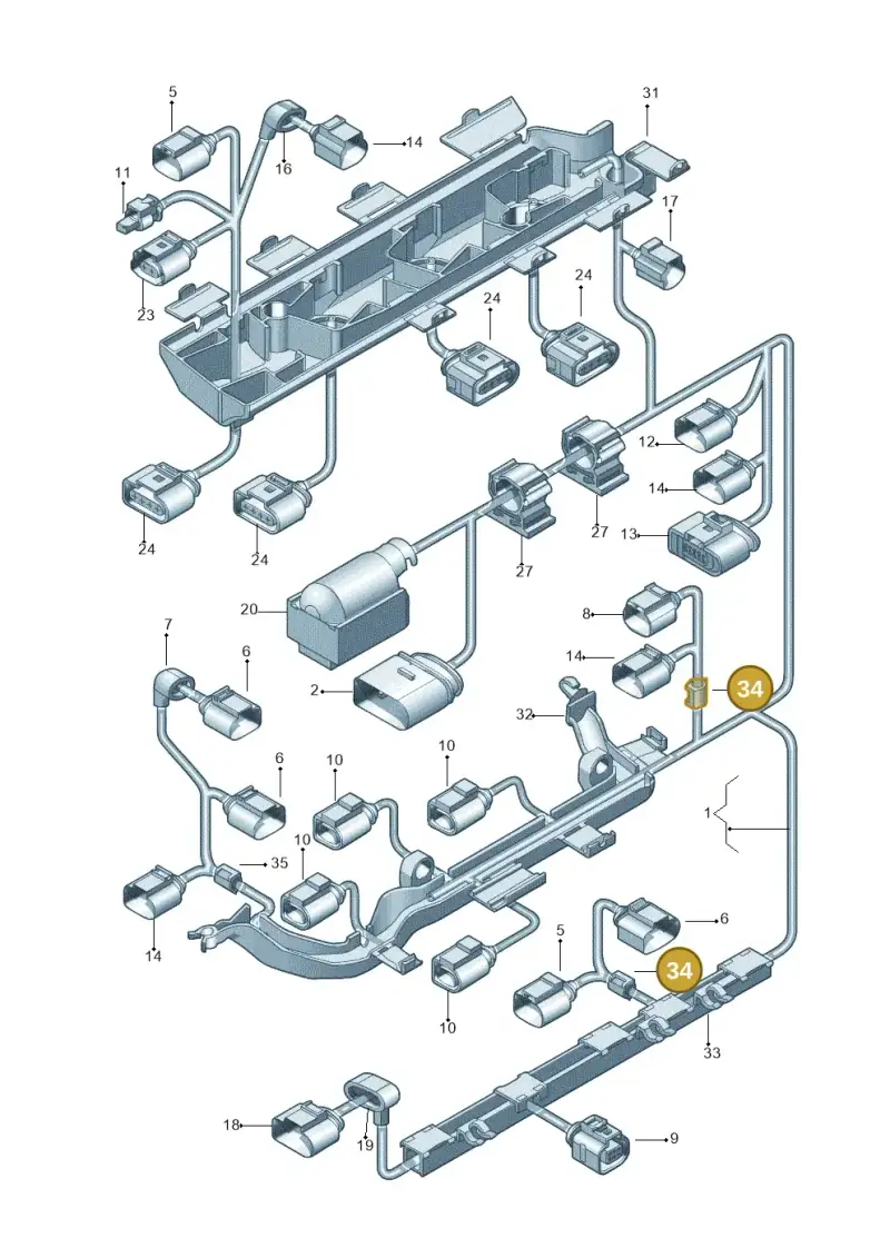 N90682001 — Volkswagen Jetta 1.4 (2013-2015) diagram 775971160, position 34