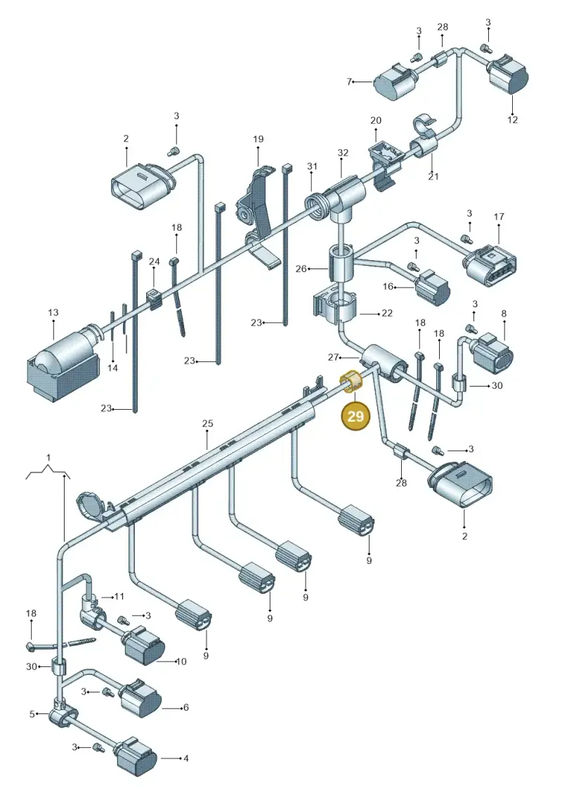 N90682201 — Volkswagen Jetta (2010-2014) diagram 692971100, position 29
