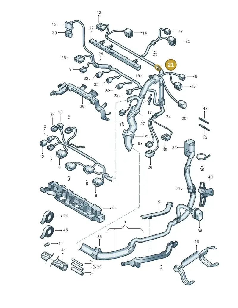 N90682201 — Volkswagen Polo (2012-2014) diagram 747971180, position 21