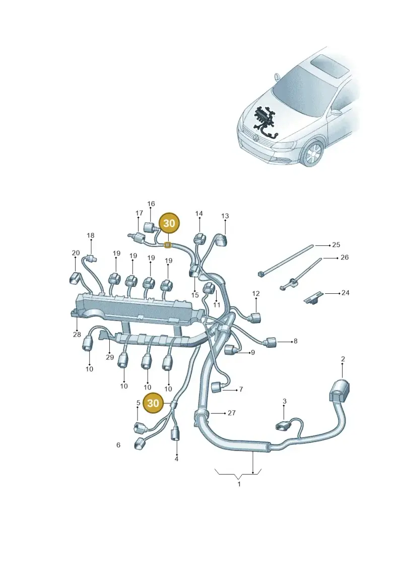 N90682201 — Volkswagen Jetta (2014-2018) diagram 789971110, position 30