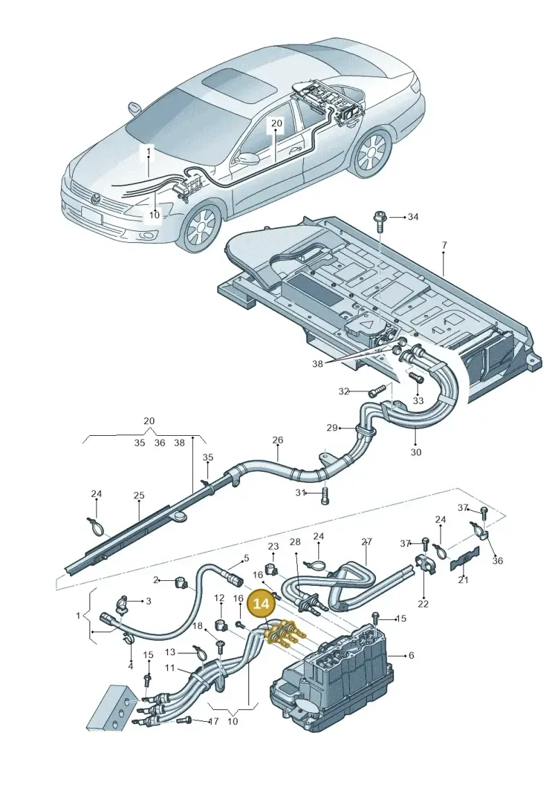 N90682601 — Volkswagen Jetta (2014-2017) diagram 692972100, position 14
