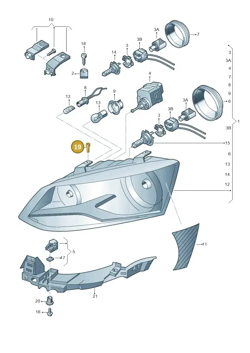 N90683306 — Volkswagen Polo 1.4 BlueMotion (2014-2017) diagram 672941100, position 19