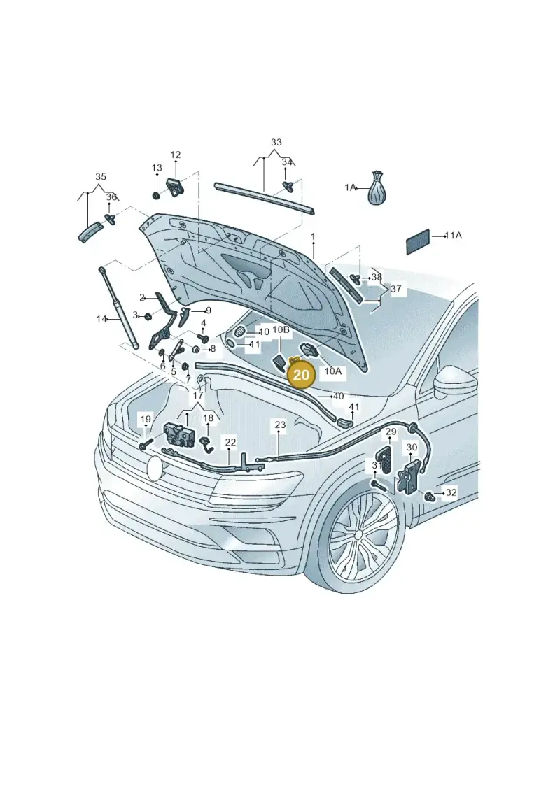 N90684705 — Volkswagen Tiguan 2.0 4Motion (2017-2024) diagram 833823000, position 20
