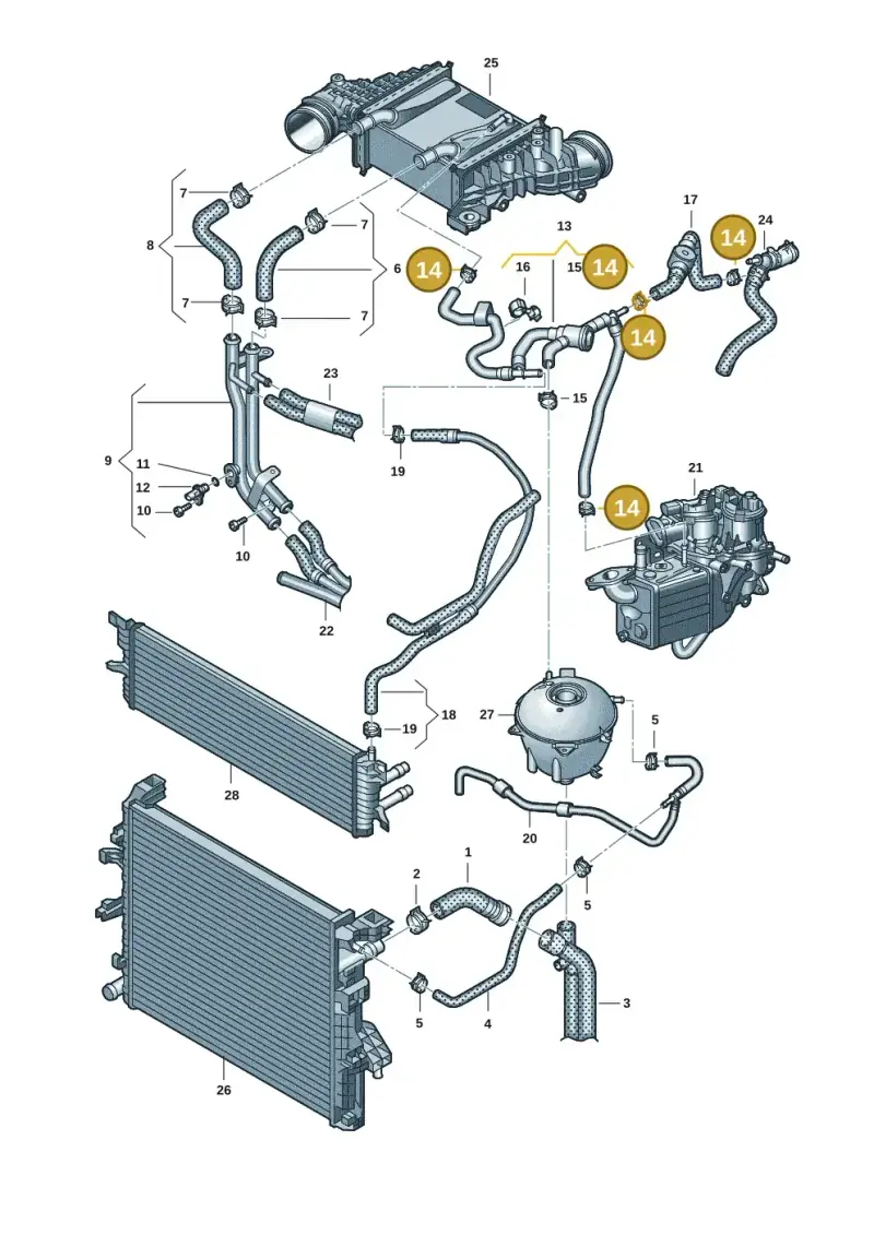 N90686704 — Volkswagen Transport. multivan (2019-2024) diagram 7ep121205, position 14