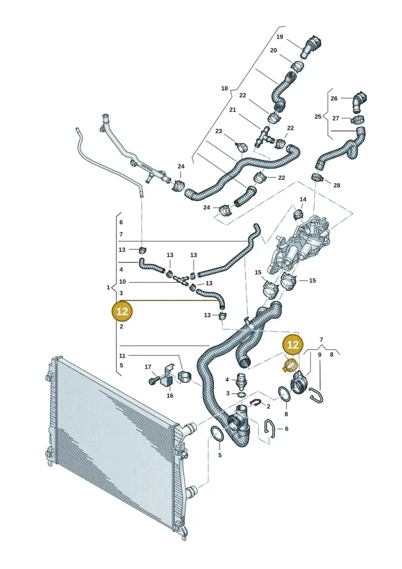 N90687201 — Volkswagen Taigo (2021-2024) diagram 2f0121200, position 12