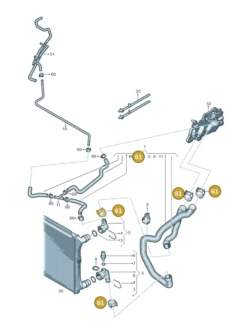 N90687201 — Volkswagen Tiguan 2.0 (2023-) diagram 884122510, position 61
