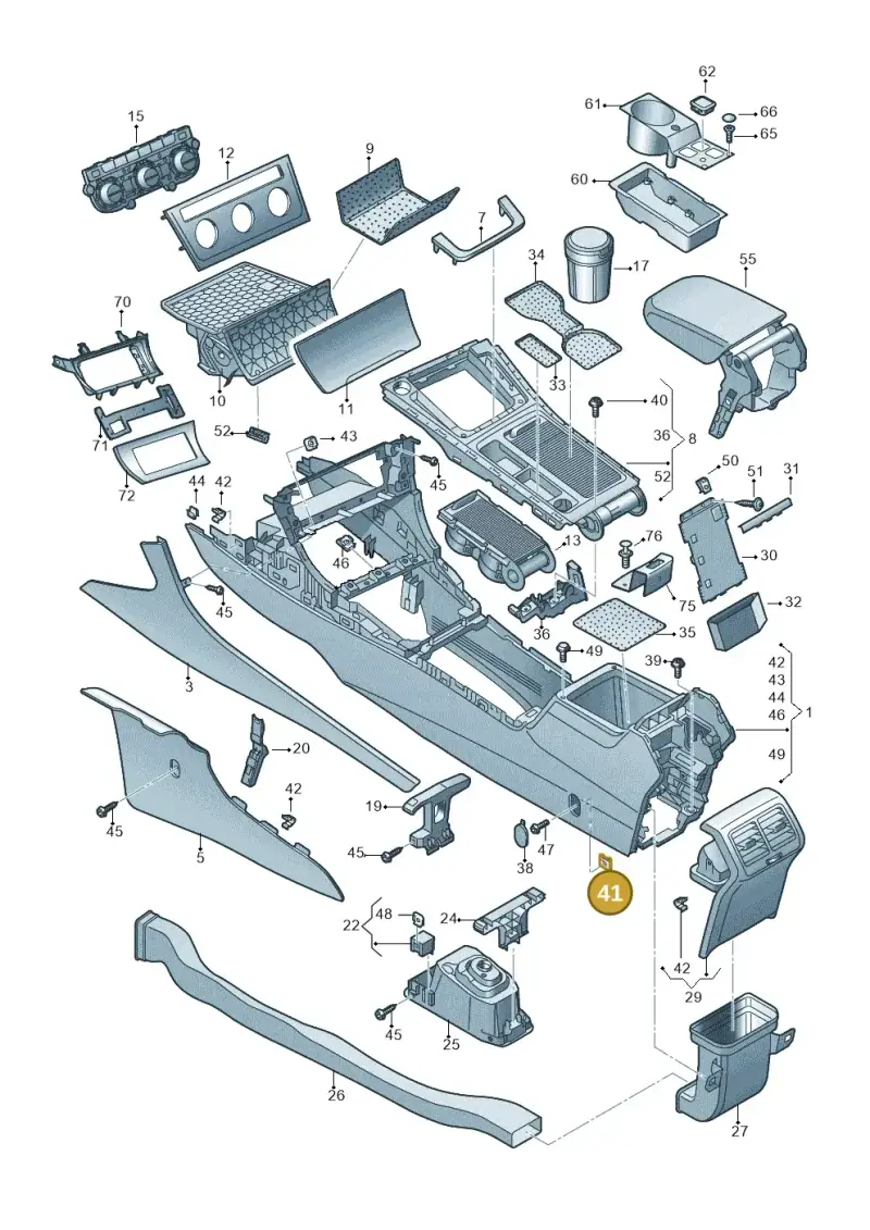 N90688702 — Volkswagen Golf 2.0 (2016-2020) diagram 763863550, position 41