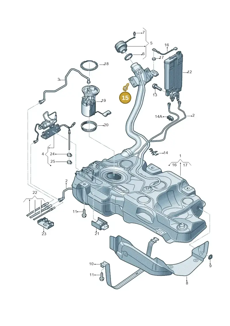 N90693804 — Volkswagen Golf 2.0 BlueMotion (2019-2024) diagram 746201300, position 15