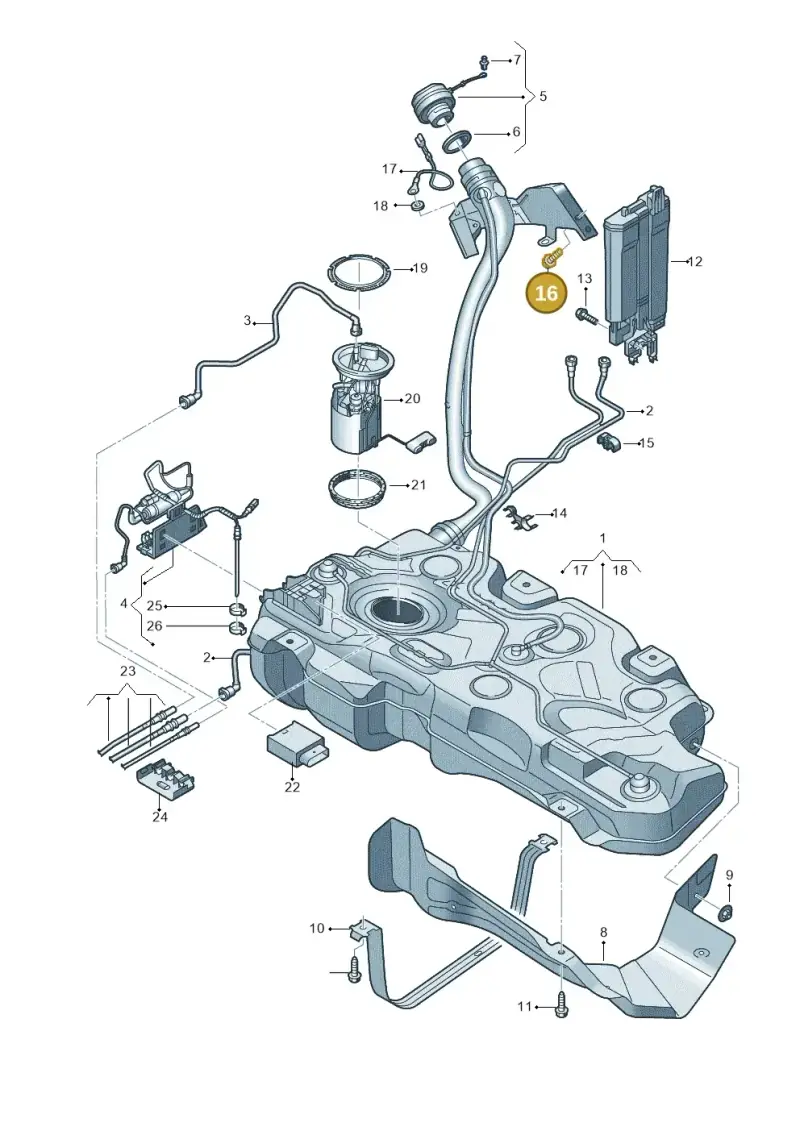 N90693804 — Volkswagen T-Roc BlueMotion (2017-2024) diagram 813201400, position 16