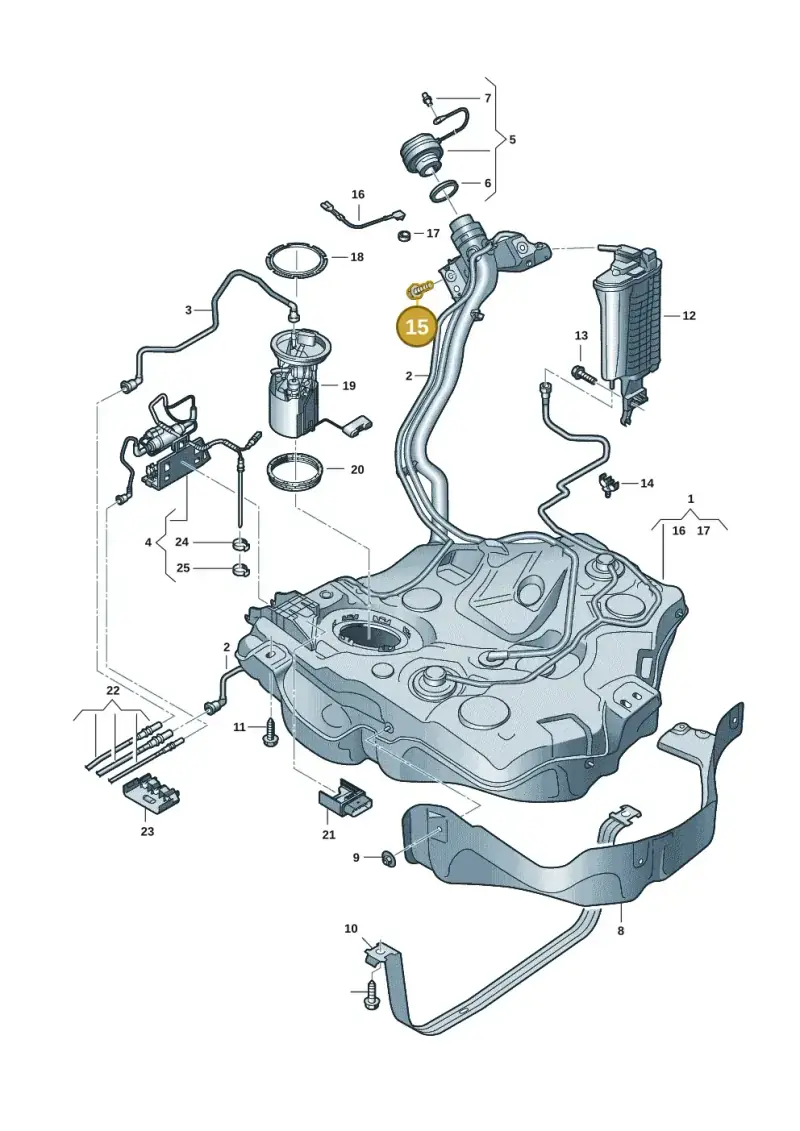 N90693804 — Volkswagen T-Roc convertible 1.5 (2019-2024) diagram 827201037, position 15
