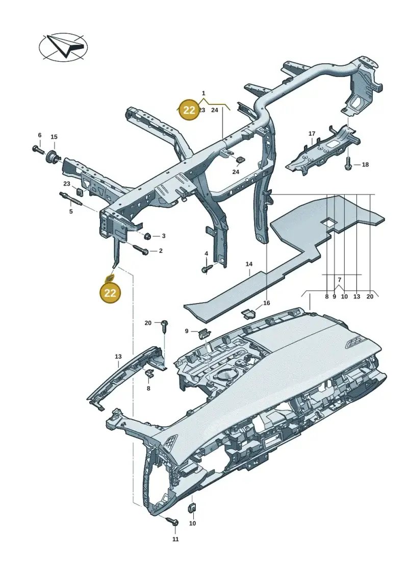 N90698703 — Volkswagen ID.7 Limousine Pro (2023-) diagram 14b857000, position 22
