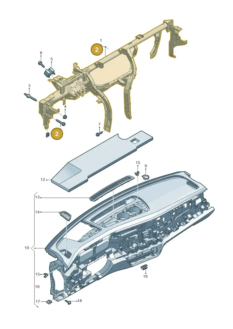 N90698703 — Volkswagen Passat estate (2023-) diagram 3j0857000, position 2