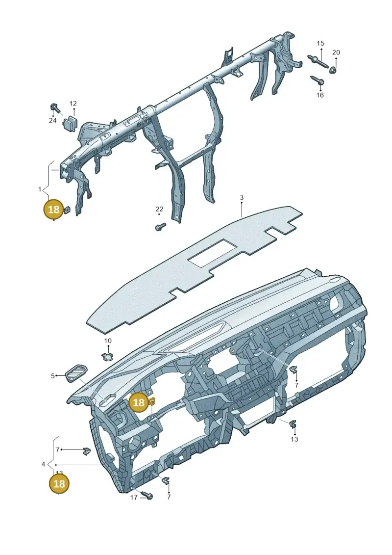 N90698805 — Volkswagen T-Cross 1,0 (2018-2024) diagram 587857000, position 18