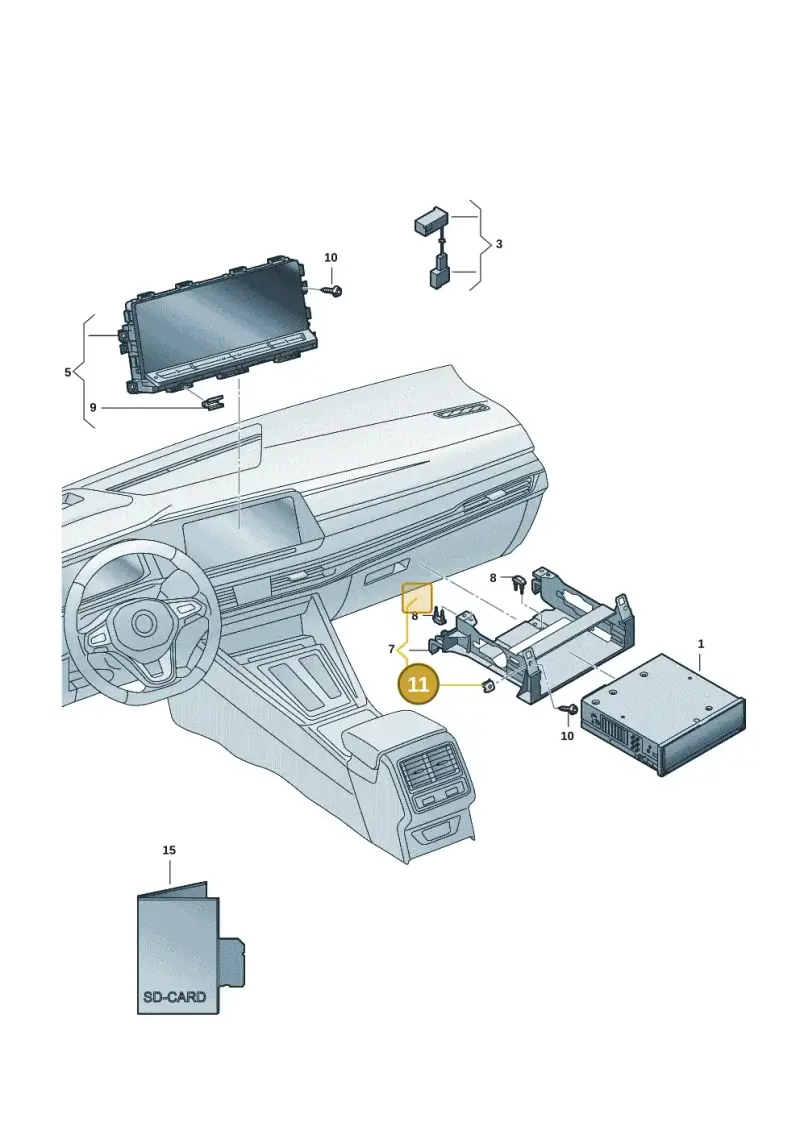 N90698805 — Volkswagen Golf 2.0 BlueMotion (2019-2024) diagram 5h0035005, position 11