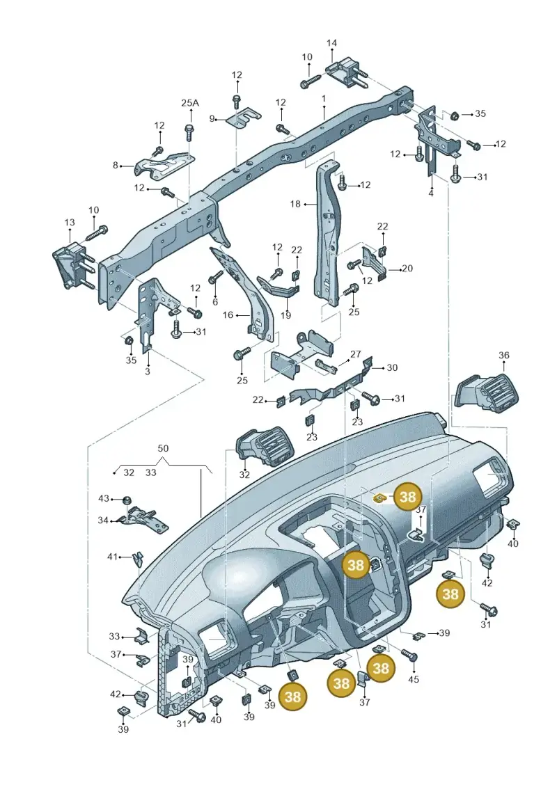 N90698901 — Volkswagen Jetta Vagon            08> (2008-) diagram 420857000, position 38
