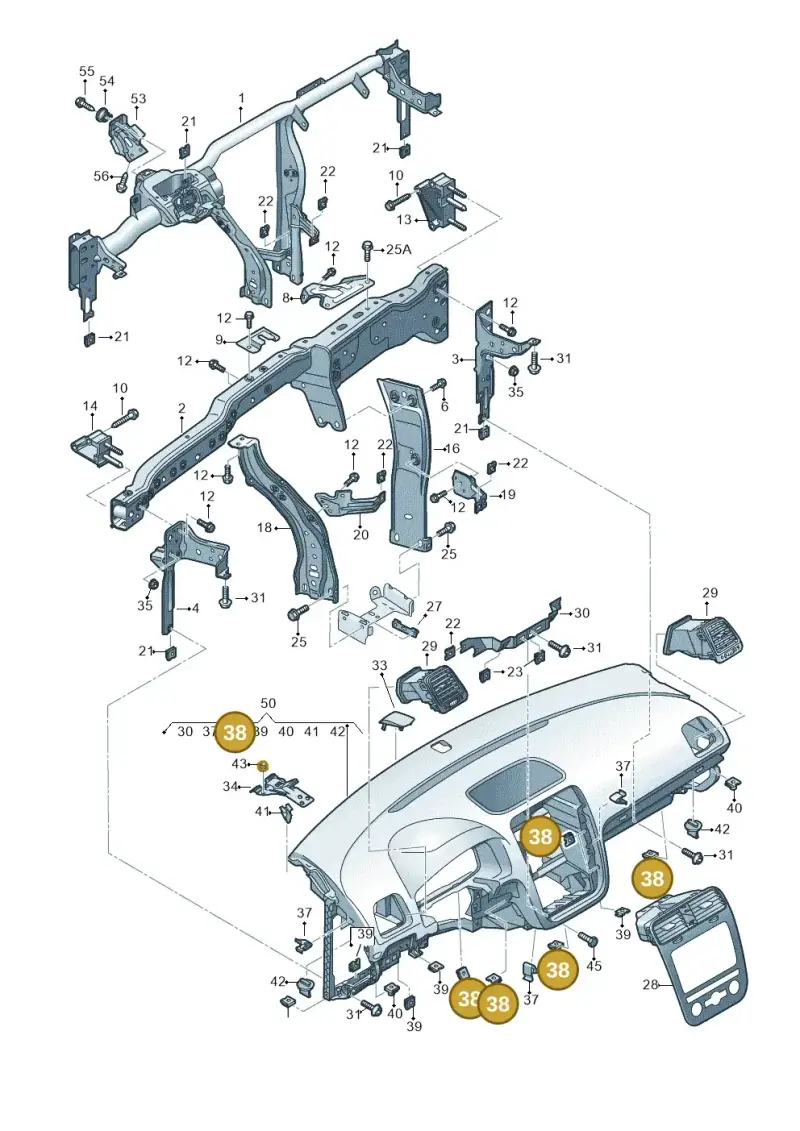 N90698901 — Volkswagen Scirocco 2.0 (2014-2017) diagram 786857000, position 38
