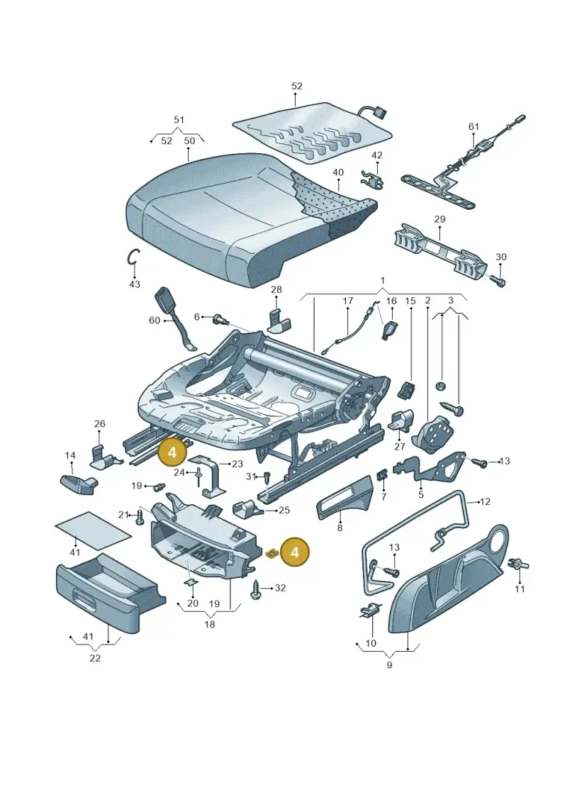 N90699802 — Volkswagen Golf Cabriolet (2011-2016) diagram 420881000, position 4