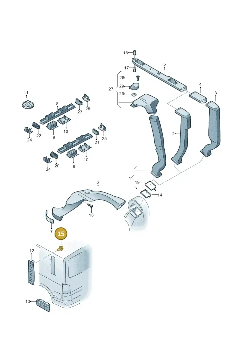 N90699802 — Volkswagen Caravelle (2019-2024) diagram 659819100, position 15