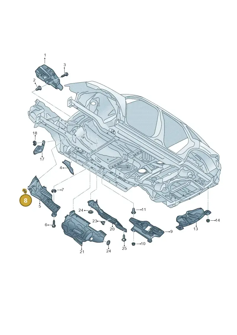 N90708802 — Volkswagen Touareg BlueMotion (2014-2018) diagram 693825020, position 8
