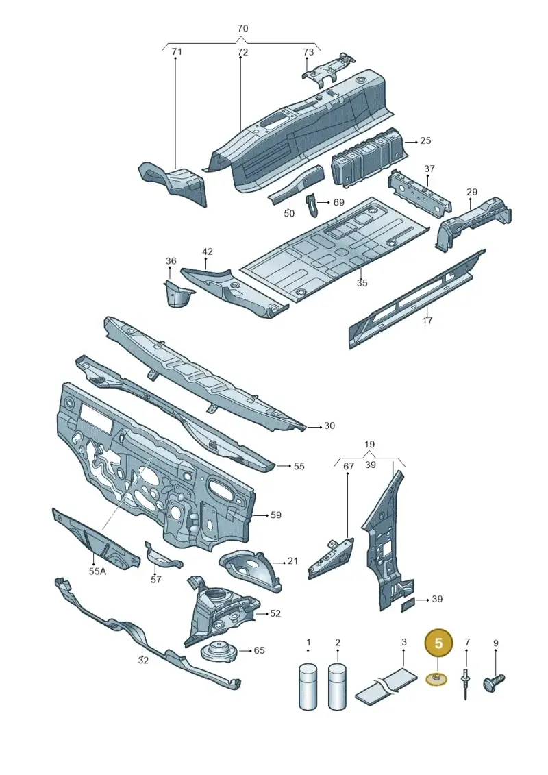 N90708802 — Volkswagen Up! 1.0 BlueMotion (2016-2023) diagram 723802000, position 5