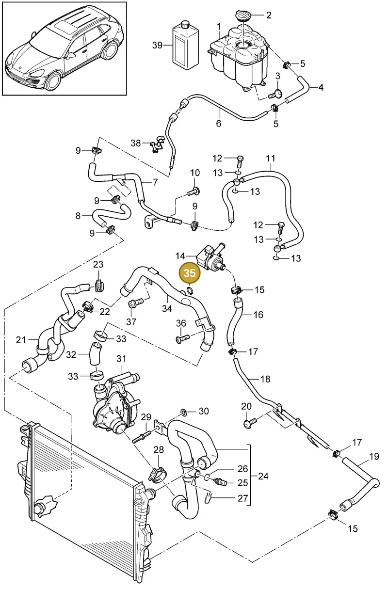 N90713202 — Porsche Cayenne (2010-2018) diagram p37105070, position 35