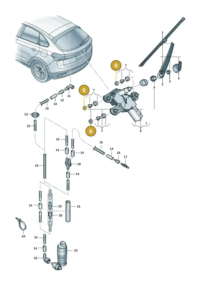 N90714303 — Volkswagen Taigo (2021-2024) diagram 2f0955300, position 8