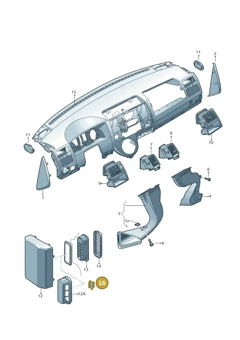 N90715001 — Volkswagen Transp. dropside (2011-2015) diagram 411819050, position 16