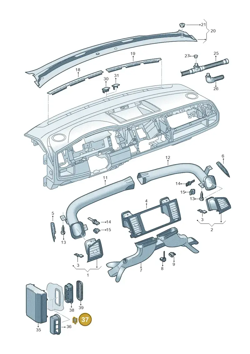 N90715001 — Volkswagen Single-cab transp. (2015-2019) diagram 862819300, position 37