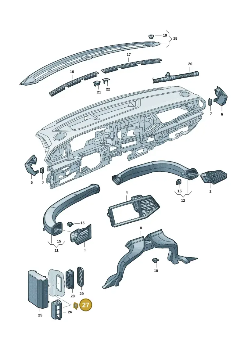 N90715001 — Volkswagen Single-cab transp. (2019-2024) diagram 7fp819300, position 27