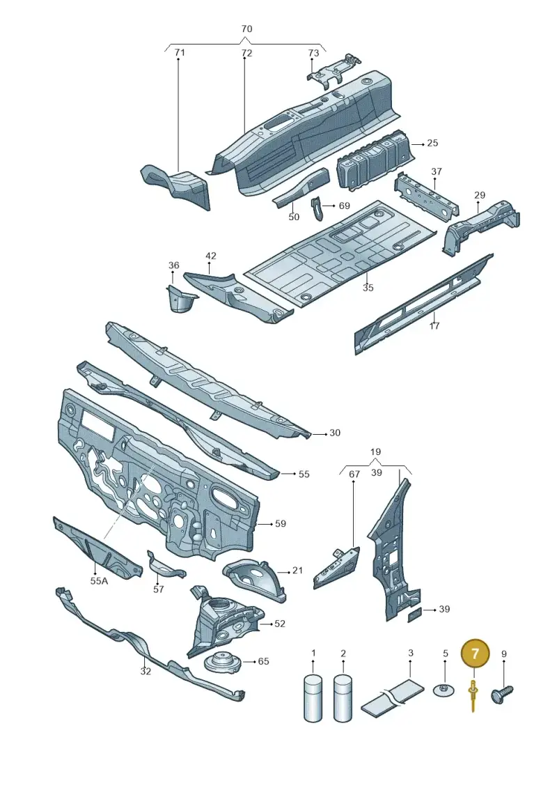 N90716103 — Volkswagen Up! 1.0 BlueMotion (2016-2023) diagram 723802000, position 7