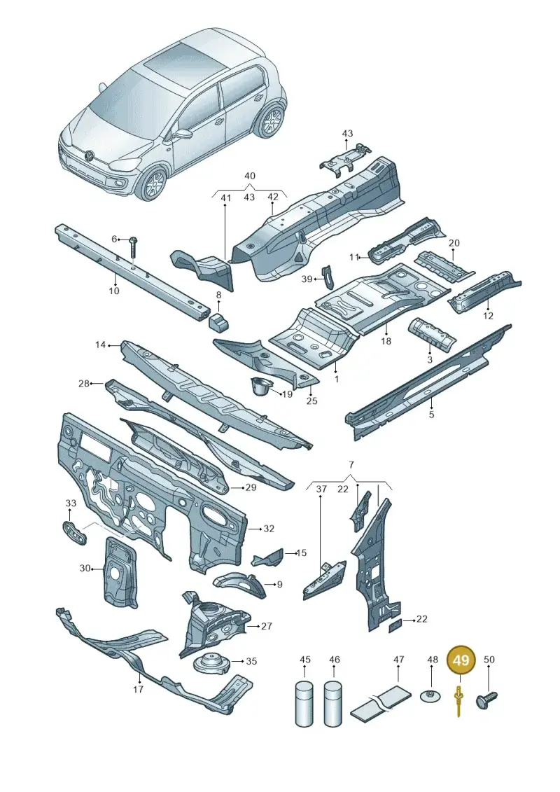 N90716103 — Volkswagen E-up! (2016-2023) diagram 772802000, position 49