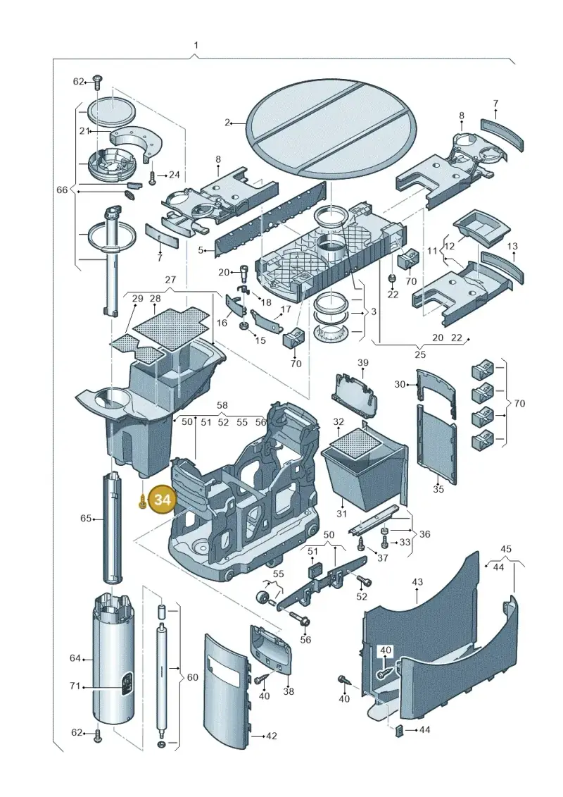 N90717802 — Volkswagen Caravelle (2015-2019) diagram 410861200, position 34