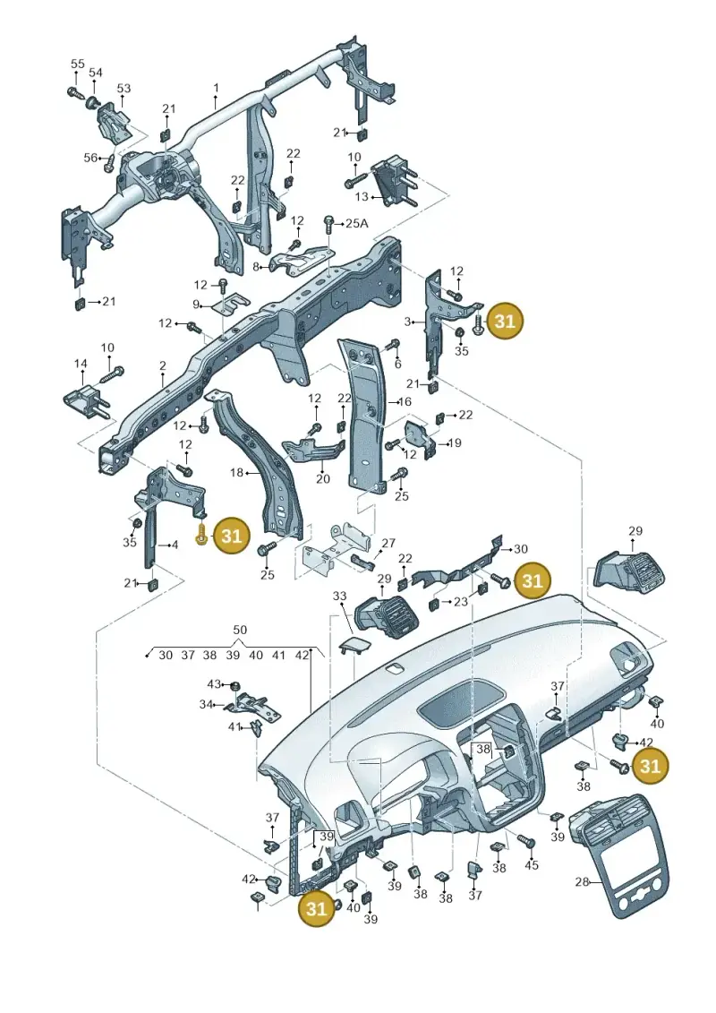 N90729002 — Volkswagen Scirocco 2.0 (2014-2017) diagram 786857000, position 31