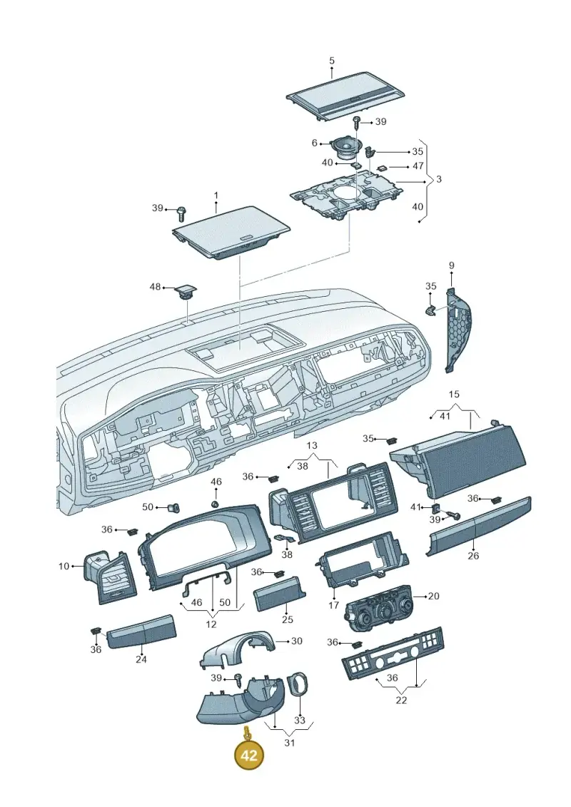 N90729002 — Volkswagen Caravelle (2015-2019) diagram 861857100, position 42