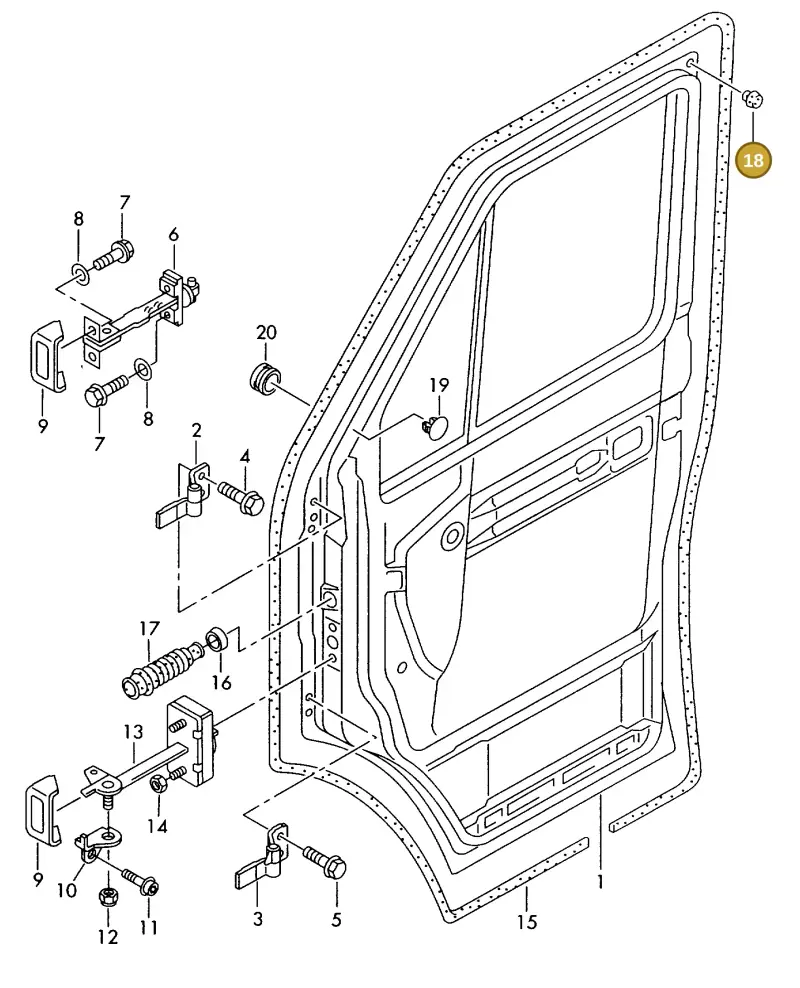 N90731101 — Volkswagen LT, LT 4X4 (2003-2006) diagram 176831100, position 18