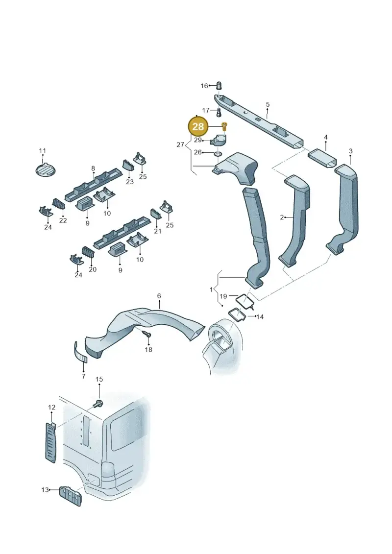N90732102 — Volkswagen Caravelle (2019-2024) diagram 659819100, position 28