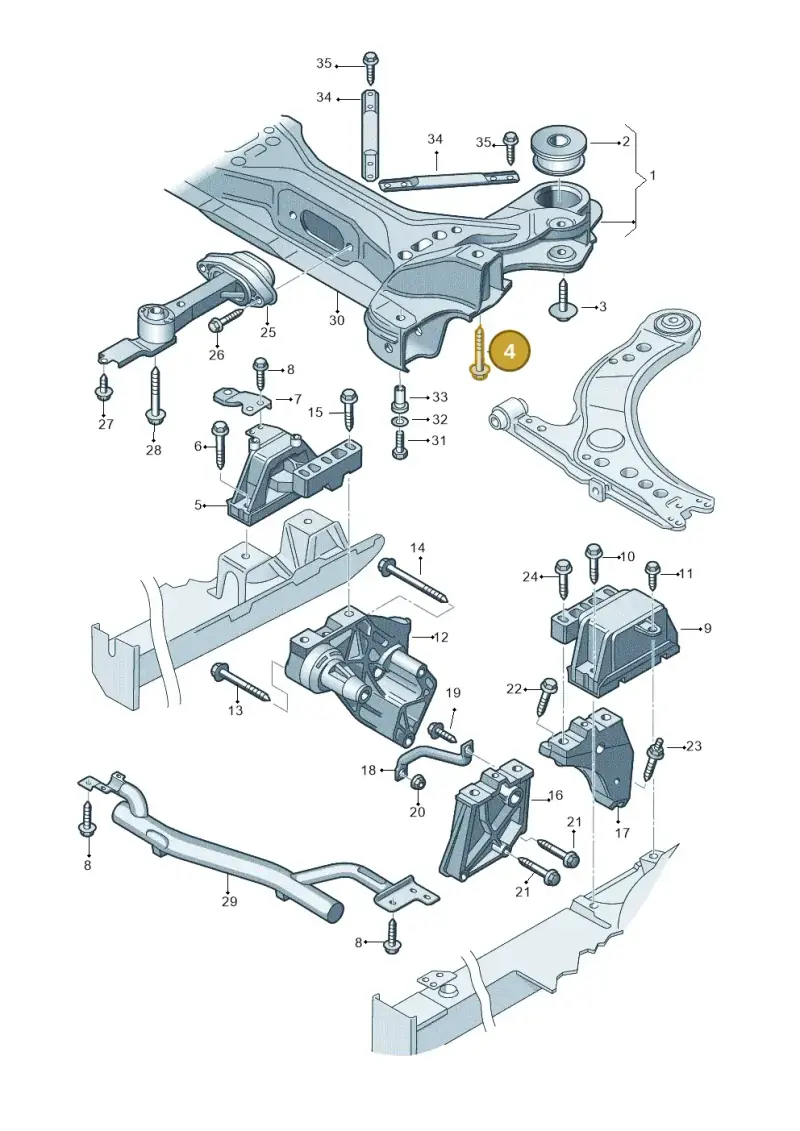 N90734902 — Volkswagen New Beetle (1998-2001) diagram 229199200, position 4