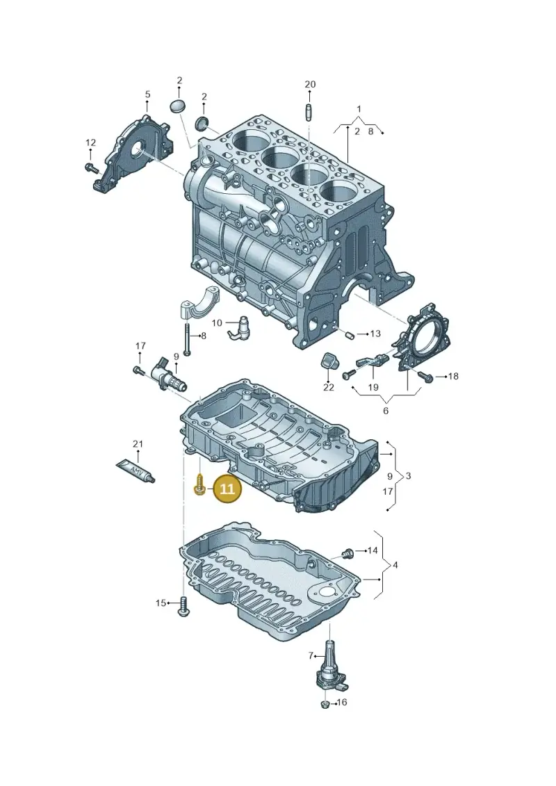 N90735604 — Volkswagen Caddy Maxi Kombi (2020-2024) diagram 5h0103036, position 11