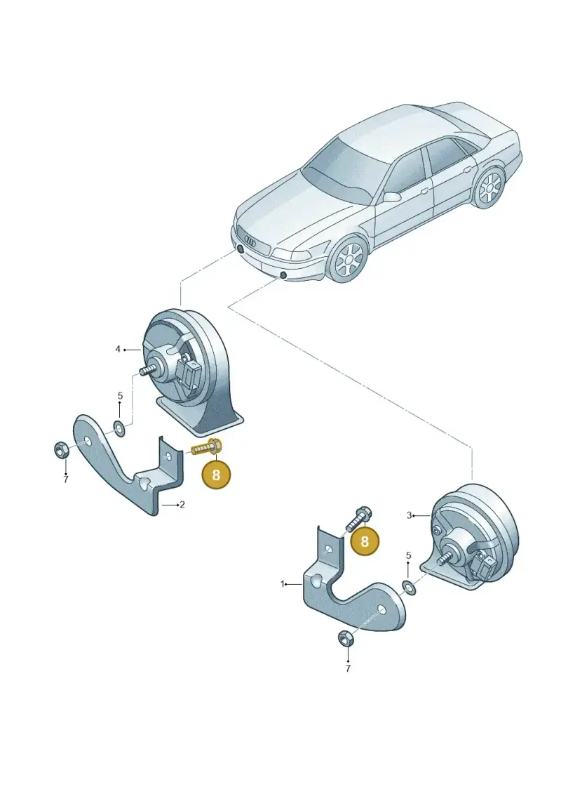 N90737104 — Audi A8/S8/qu. lang (2003-2007) diagram 255951100, position 8