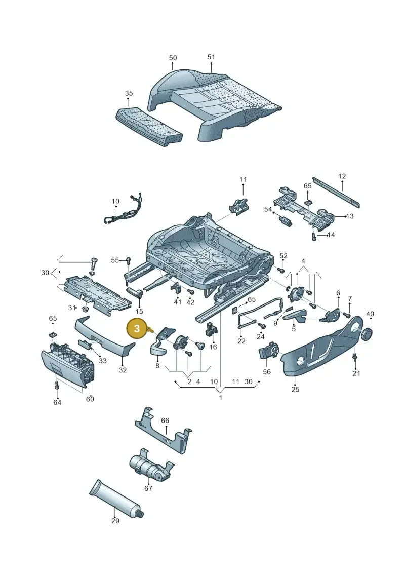 N90737104 — Audi A3 Sportback (2016-2020) diagram 745881010, position 3