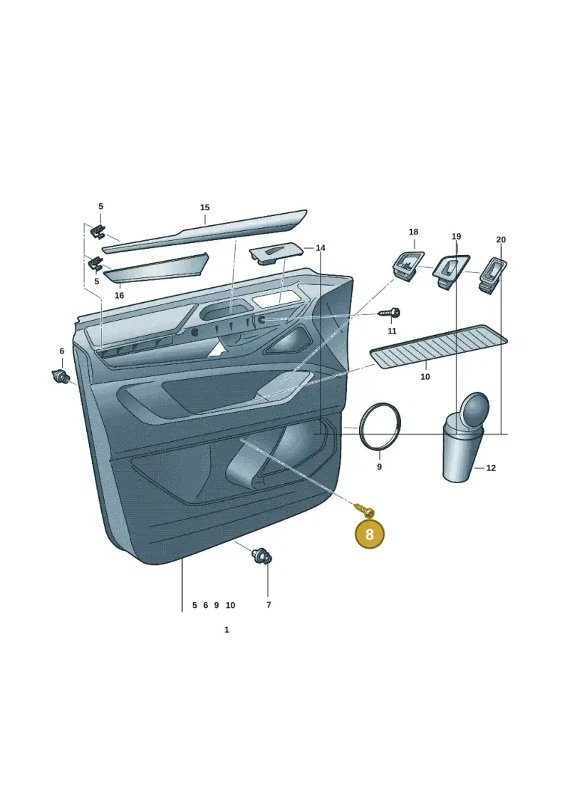 N90739704 — Volkswagen Multivan (2021-) diagram 7t0867000, position 8