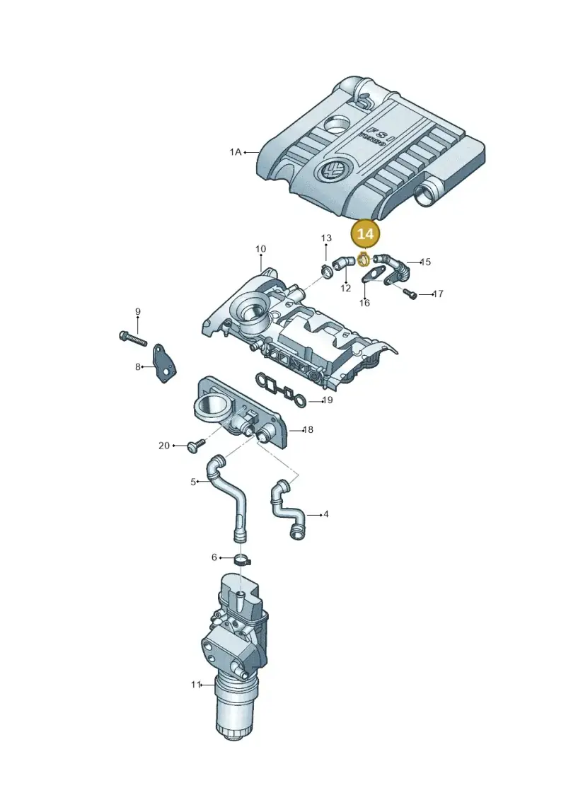 N90739901 — Volkswagen Jetta (2008-2011) diagram 449103890, position 14