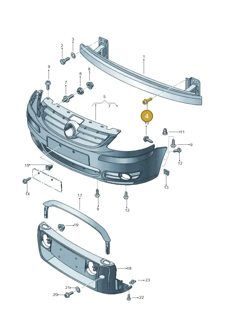 N90749802 — Volkswagen FOX                  M.05> (2005-) diagram 357807000, position 4