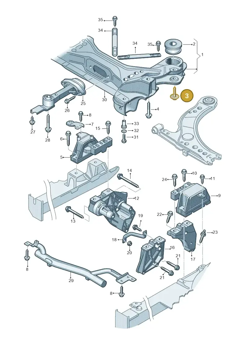N90752802 — Volkswagen New Beetle (1998-2001) diagram 229199200, position 3