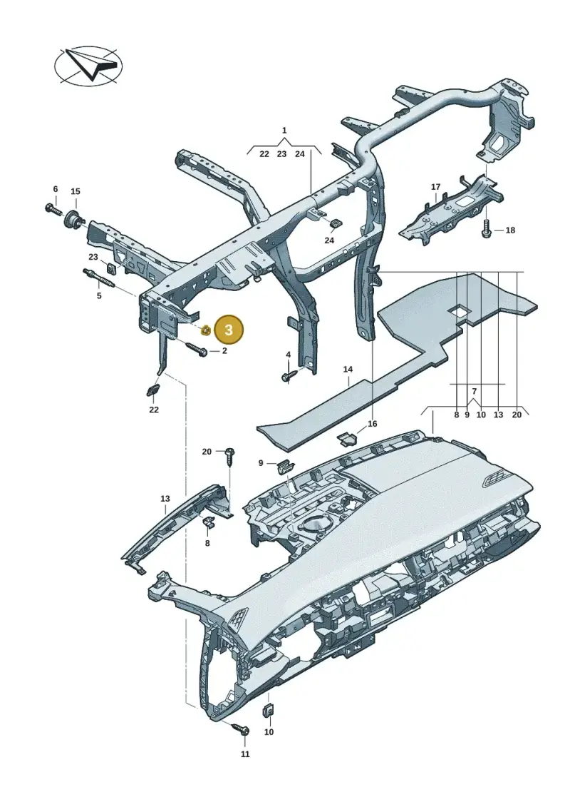N90761103 — Volkswagen ID.7 Limousine Pro (2023-) diagram 14b857000, position 3